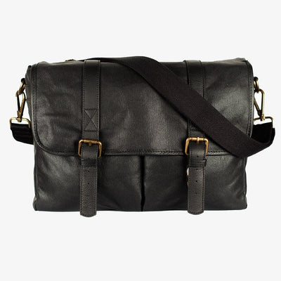 Roma Zwarte Waxed Canvas Cameratas