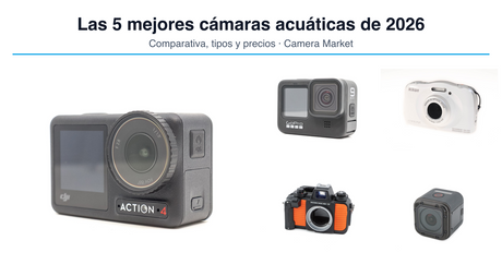 Las 5 mejores cámaras acuáticas de 2026: DJI Osmo Action 4, GoPro HERO9 Black, Nikon Coolpix W150, Nikonos-V y Hero 5 Session