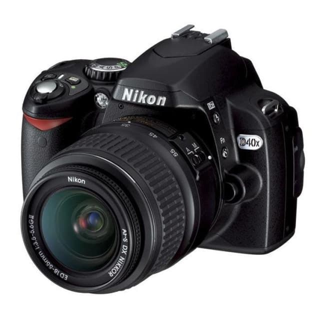 D40X SLR - Zwart + Nikon AF-S DX Zoom Nikkor 18-55 mm f/3.5-5.6G ED II f/3.5-5.6GII · hoofdafbeelding