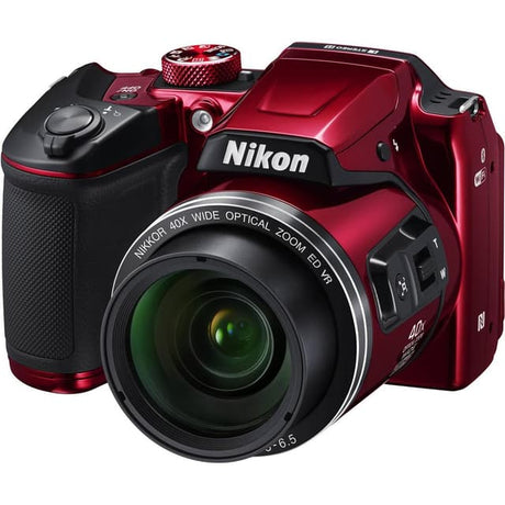 Appareil Photo Bridge Coolpix B500 - Rouge + Nikon Nikkor 40X Zoom Optique Grand Angle ED VR 22,5–900mm f/3–6,5
