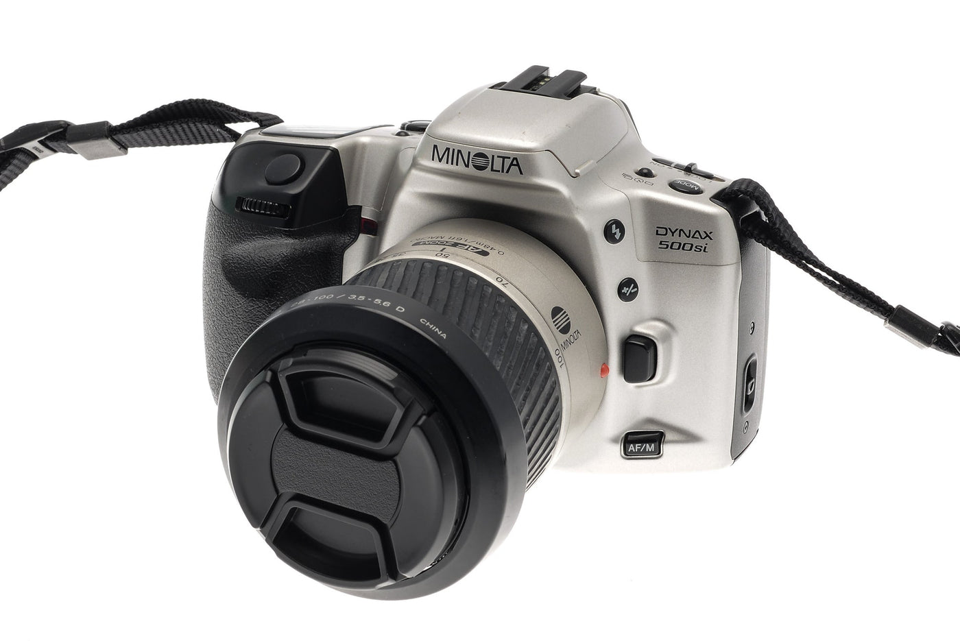 Minolta Dynax 500si + 28-100mm f3.5-5.6 D AF Zoom Lens · hoofdafbeelding