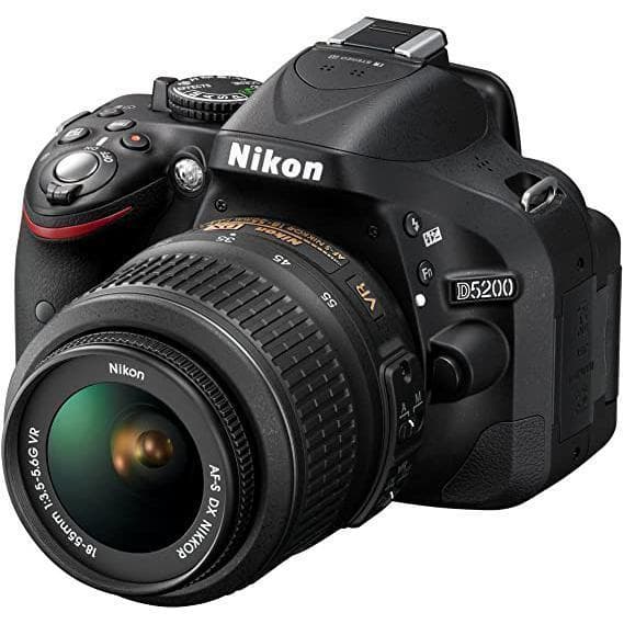 SLR D5200 - Zwart + Nikon AF-S DX Nikkor 18-55mm f/3.5-5.6G VR f/3.5-5.6 · hoofdafbeelding