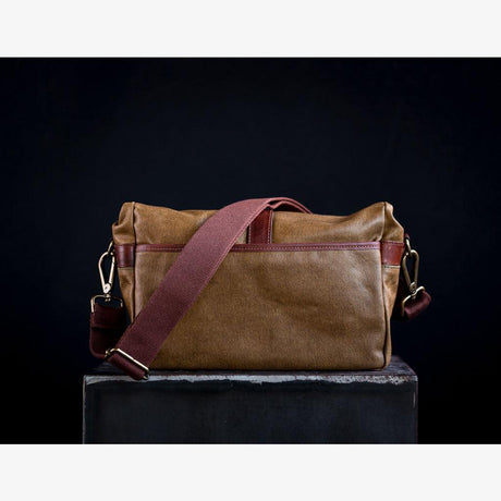 Parijs Olijfgroene Gewaxte Canvas Cameratas