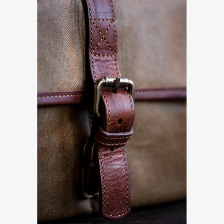 Parijs Olijfgroene Gewaxte Canvas Cameratas