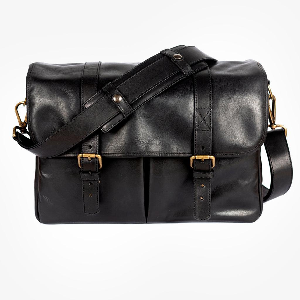 Sac à dos appareil photo Roma en cuir noir · image principale
