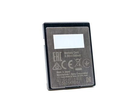 Carte Sony XQD G 64 Go 400 Mo/s