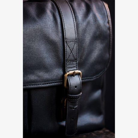 Roma Zwarte Waxed Canvas Cameratas