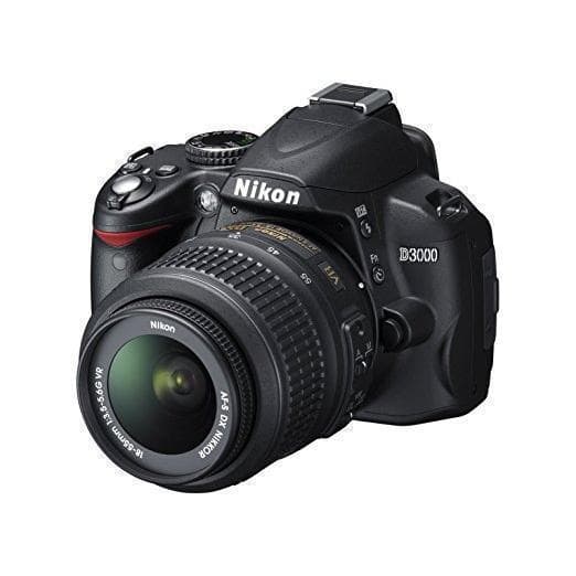 SLR D3000 - Black + Nikon Nikon AF-S DX 18-55 mm f/3.5-5.6 G VR f/3.5-5.6 GVR de segunda mano en Camera Market