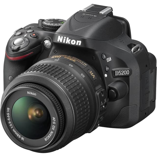 SLR D5200 - Zwart + Nikon AF-S DX Nikkor 18-55mm f/3.5-5.6G ED VR f/3.5-5.6 · hoofdafbeelding