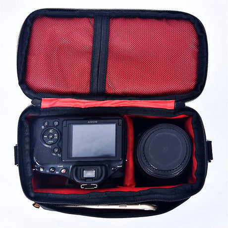 FOSOTO Schoudertas Waterdichte Camerahoes voor DSLR Spiegelreflex 1 Camera, 1-2 Lenzen & Accessoires voor Canon, Nikon, Sony, Panasonic