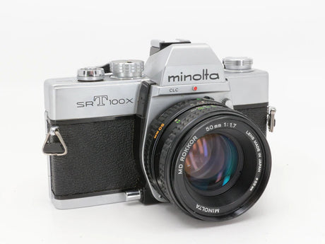 Minolta SrT100x - Appareil Photo Argentique 35mm avec Objectif 50mm MD 1.7 | Appareil Analogique Vintage | Minolta